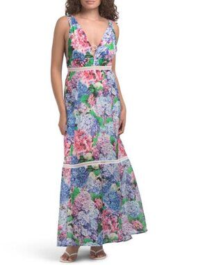 AQUA BLU Flora Maxi Dress